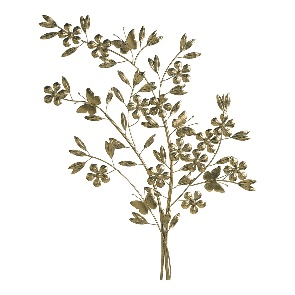 DÉCORATION MURALE BRANCHAGE MÉTAL LAITON