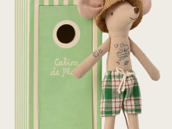 BEACH MICE - DAD IN CABIN PLAGE - CABINE DE PLAGE + SOURIS 