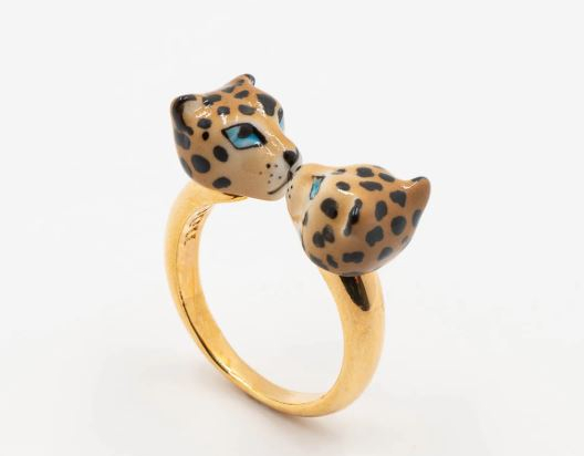LEOPARD FACETOFACE RING