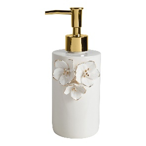 DISTRIBUTEUR DE SAVON AMOUR DE FLEURS CÉRAMIQUE BLANC