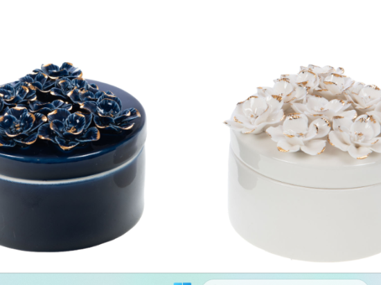 BOITE DECO FLEURS LINEA - BLANC OU BLEU 