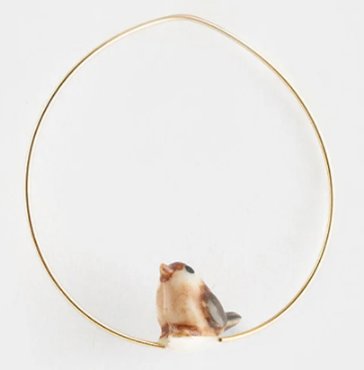 SPARROW BIRD EARRINGS / PETITES CREOLES MOINEAU