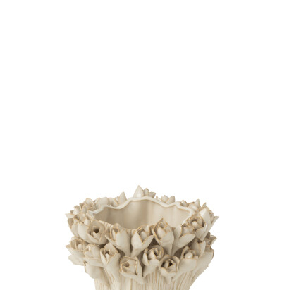 VASE AMBROSIA CERAMIQUE BLANC S