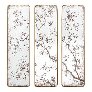 MIROIR TRIPTYQUE UN PRINTEMPS À KYOTO 107 X 93 CM