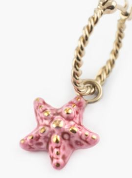 PINK STARFISH  MINI EARRING ALOHA  /Mini créole étoile de mer - Vendue à l'unité