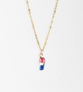 PINK  PARROT NECKLACE - COLLIER PERROQUET BLEU