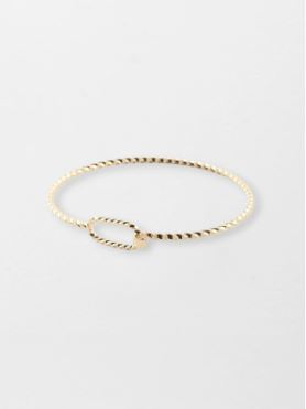 TWISTED BANGLE BRACELET WITH RECTANGULAR CHARM'S HOLDER /  Bracelet jonc torsadé personnalisable pour charm's