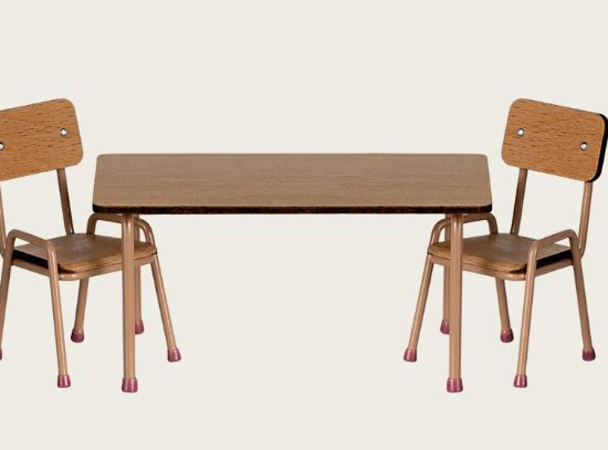 ENSEMBLE TABLE ET CHAISES, SOURIS - ROSE DARK POWDER