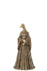 FEMME OISEAU RESINE ANTIQUE OR (15.5x14x31cm)