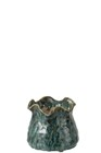 CACHEPOT RONNY IRR ARGIL BL S (15.5x15.5x13.5cm)