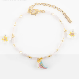 HARVEST TIME AVENTURINE BIRD BRACELET / Bracelet fleur de poirier & oiseau bleu