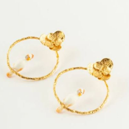 COCKATOO ON FLOWERY CIRCLE EARRINGS - 10TH ANNIVERSARY