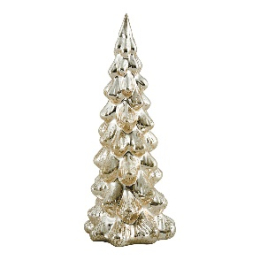 SAPIN LUMINEUX EN VERRE MERCURISÉ DORÉ PETIT MODÈLE