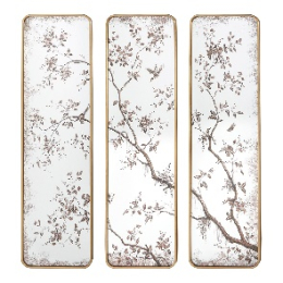MIROIR TRIPTYQUE UN PRINTEMPS À KYOTO 107 X 93 CM