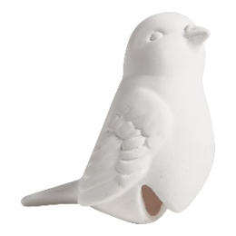 OISEAU À POSER SUR VERRE EN BISCUIT DE CÉRAMIQUE BLANC 7 X 3,5 X 5,5 CM