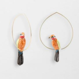 AFRICAN BEE-EATER HOOP  EARRINGS / CREOLES OISEAU GUEPIER