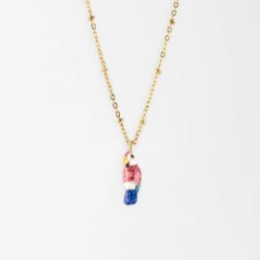 PINK  PARROT NECKLACE - COLLIER PERROQUET BLEU