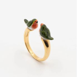 ROBIN BIRD FACE TO FACE RING / BAGUE OISEAUX 