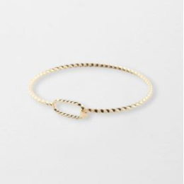 TWISTED BANGLE BRACELET WITH RECTANGULAR CHARM'S HOLDER /  Bracelet jonc torsadé personnalisable pour charm's