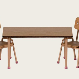 ENSEMBLE TABLE ET CHAISES, SOURIS - ROSE DARK POWDER