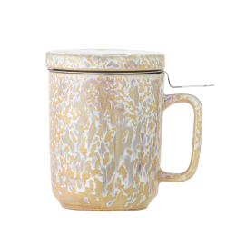 YUMA TASSE AVEC COUVERCLE ET PASSOIRE A THE -, NATURE, GRES