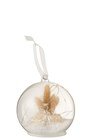 BOULE NOEL LED ANGE VERRE BLA (12x12x12cm)