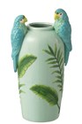 VASE PERROQUETS CÉRAM VRT/BL L (20.3x16x38cm)